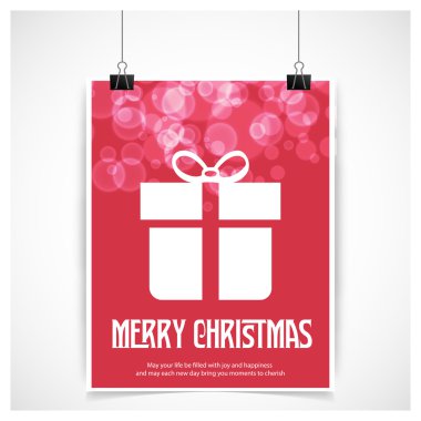 Neşeli Noel kartı hediye kutusu ile