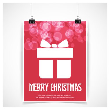 Neşeli Noel kartı hediye kutusu ile