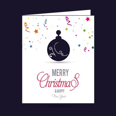 Noel süsleme top tebrik kartı.