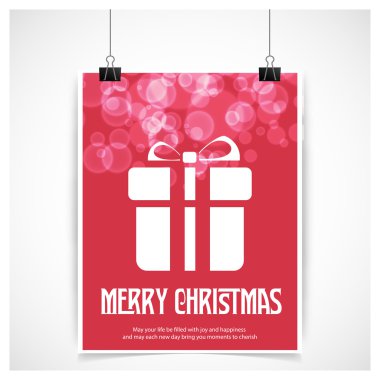 Neşeli Noel kartı hediye kutusu ile