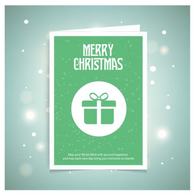 Neşeli Noel kartı hediye kutusu ile