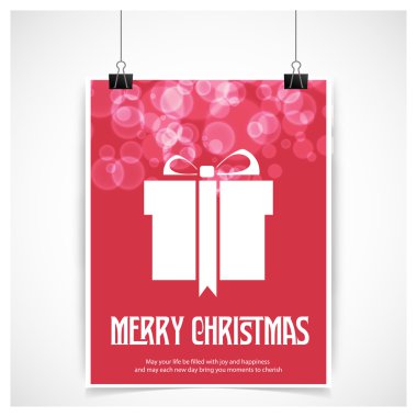Neşeli Noel kartı hediye kutusu ile