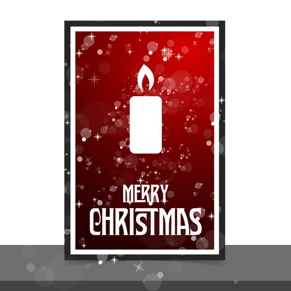 Christmas card with candle icon — Stock Vector