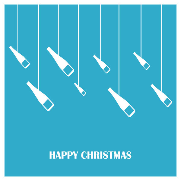 Christmas background with champagne