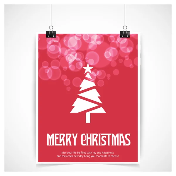 Весела різдвяна листівка з ялинкою — стоковий вектор