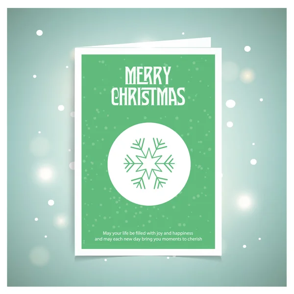 Navidad copo de nieve Icono tarjeta — Vector de stock