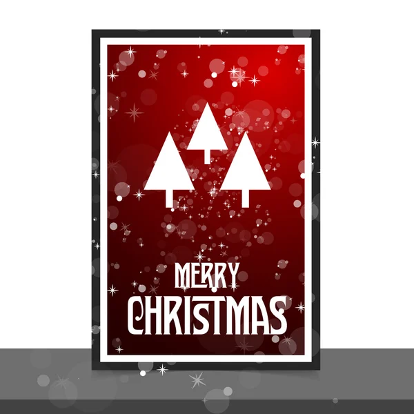 Счастливая рождественская открытка с елками — стоковый вектор
