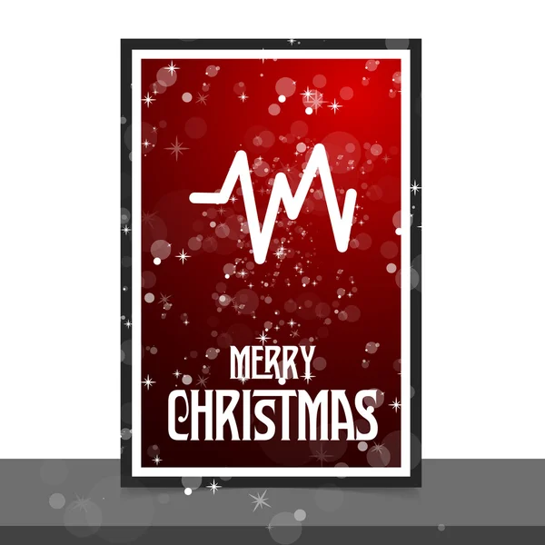Різдвяна листівка з піктограмою кардіограми — стоковий вектор