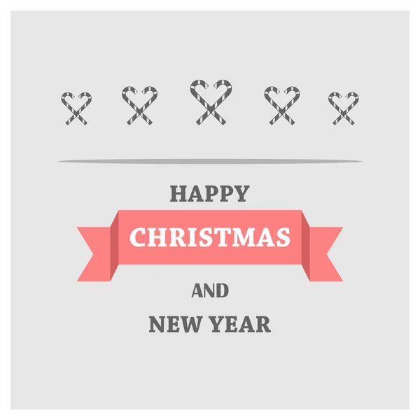 Neujahrs- und Weihnachtskarte mit Bonbons — Stockvektor
