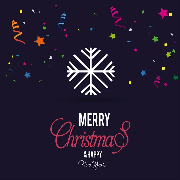 Χριστουγεννιάτικη νιφάδα χιονιού εικονίδιο κάρτα — Διανυσματικό Αρχείο
