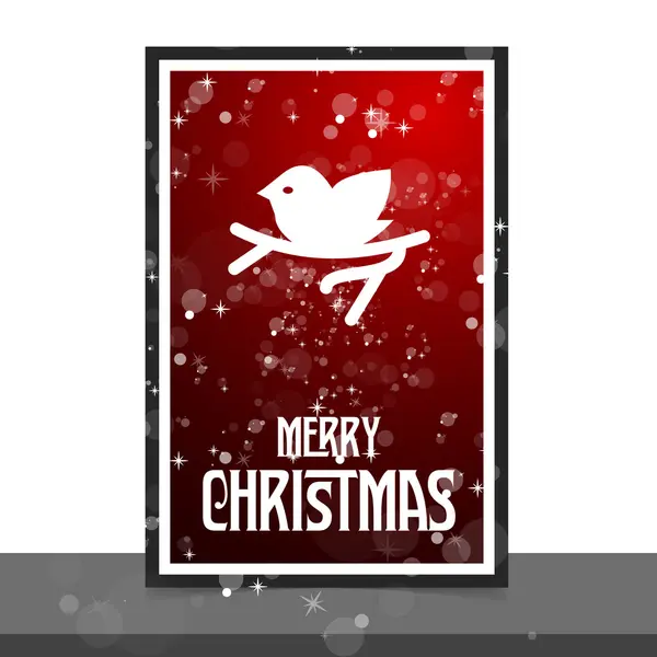 Carte de Noël avec icône oiseau — Image vectorielle