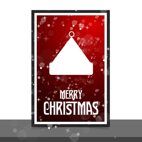 Tarjeta de Navidad con sombrero de santa — Vector de stock