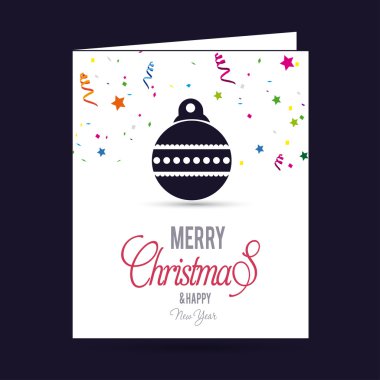 Noel süsleme top tebrik kartı.