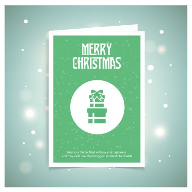 Neşeli Noel kartı hediye kutusu ile