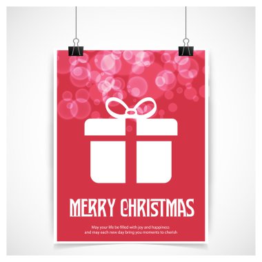 Neşeli Noel kartı hediye kutusu ile
