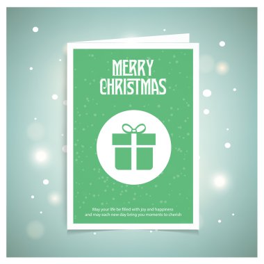 Neşeli Noel kartı hediye kutusu ile