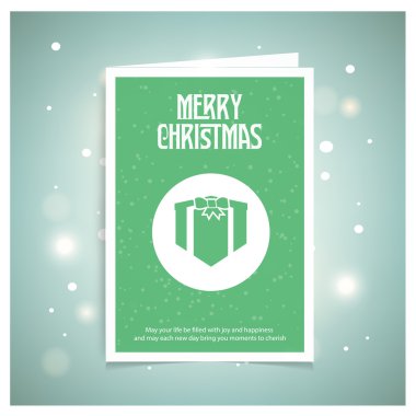 Neşeli Noel kartı hediye kutusu ile