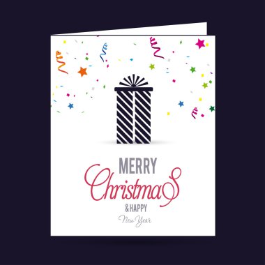 Neşeli Noel kartı hediye kutusu ile