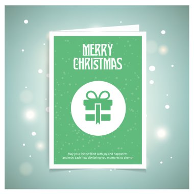 Neşeli Noel kartı hediye kutusu ile