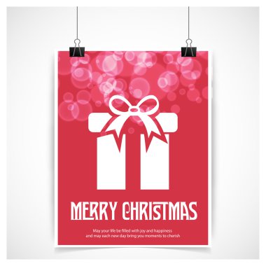 Neşeli Noel kartı hediye kutusu ile