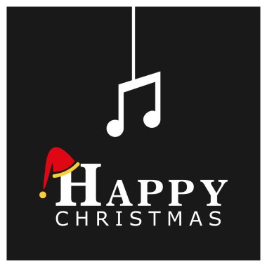Noel kartı şablonu ile müzik notlar