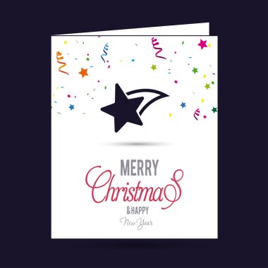 yıldız ile Noel tebrik kartı