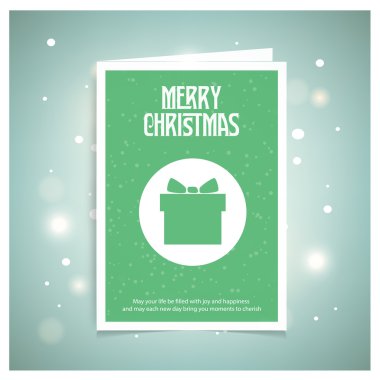 Neşeli Noel kartı hediye kutusu ile