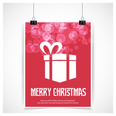 Neşeli Noel kartı hediye kutusu ile