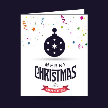 Noel süsleme top tebrik kartı.