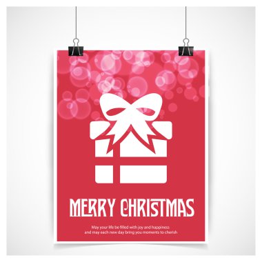 Neşeli Noel kartı hediye kutusu ile