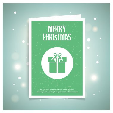 Neşeli Noel kartı hediye kutusu ile