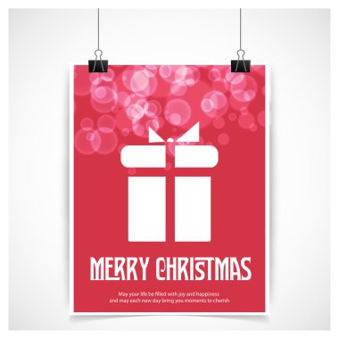 Neşeli Noel kartı hediye kutusu ile