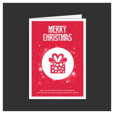 Neşeli Noel kartı hediye kutusu ile