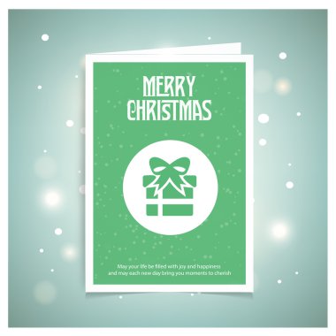 Neşeli Noel kartı hediye kutusu ile