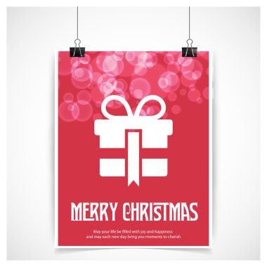 Neşeli Noel kartı hediye kutusu ile