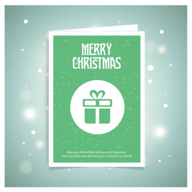 Neşeli Noel kartı hediye kutusu ile