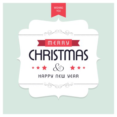 Noel ve yeni yıl tebrik kartı.