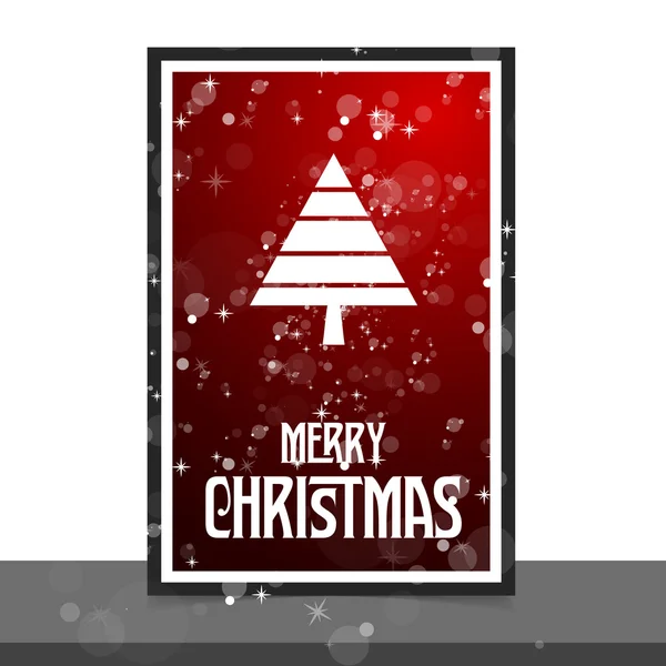Счастливая рождественская открытка с елкой — стоковый вектор