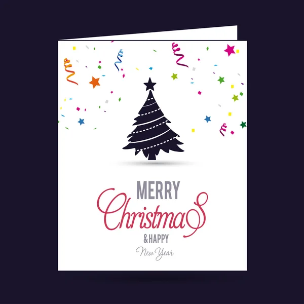 Joyeux Noël carte avec sapin — Image vectorielle