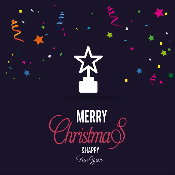 Christmas greeting card with star — Stock Vector