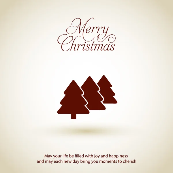 モミの木とメリー クリスマス カード — ストックベクタ