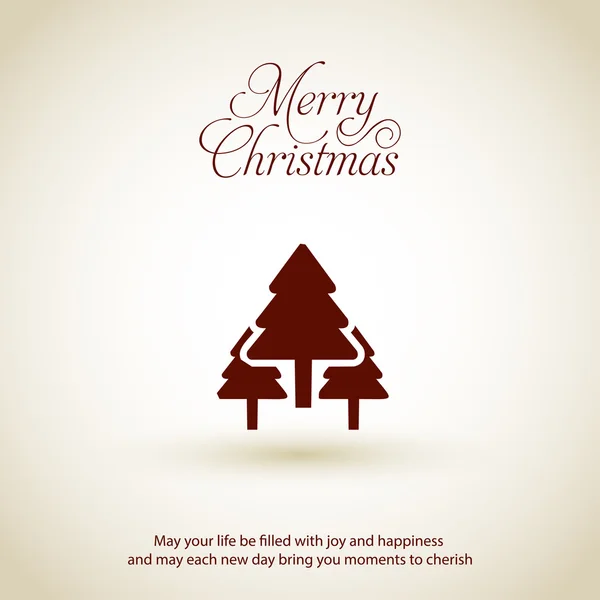 Fröhliche Weihnachtskarte mit Tannenbäumen — Stockvektor
