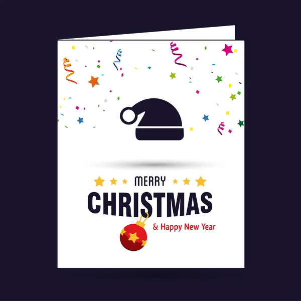 Santa Claus sombrero tarjeta de Navidad — Vector de stock