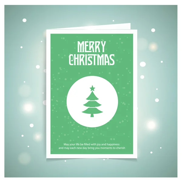 Feliz tarjeta de Navidad con abeto — Vector de stock