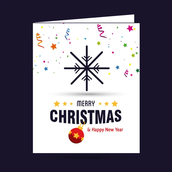 Navidad copo de nieve Icono tarjeta — Vector de stock