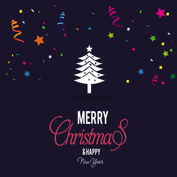 Merry Christmas card, gestileerde kerstboom — Stockvector