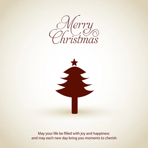 モミの木とメリー クリスマス カード — ストックベクタ
