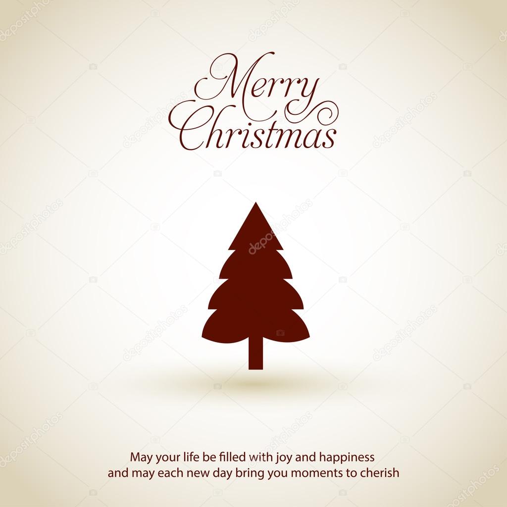 Merry Christmas card with fir tree