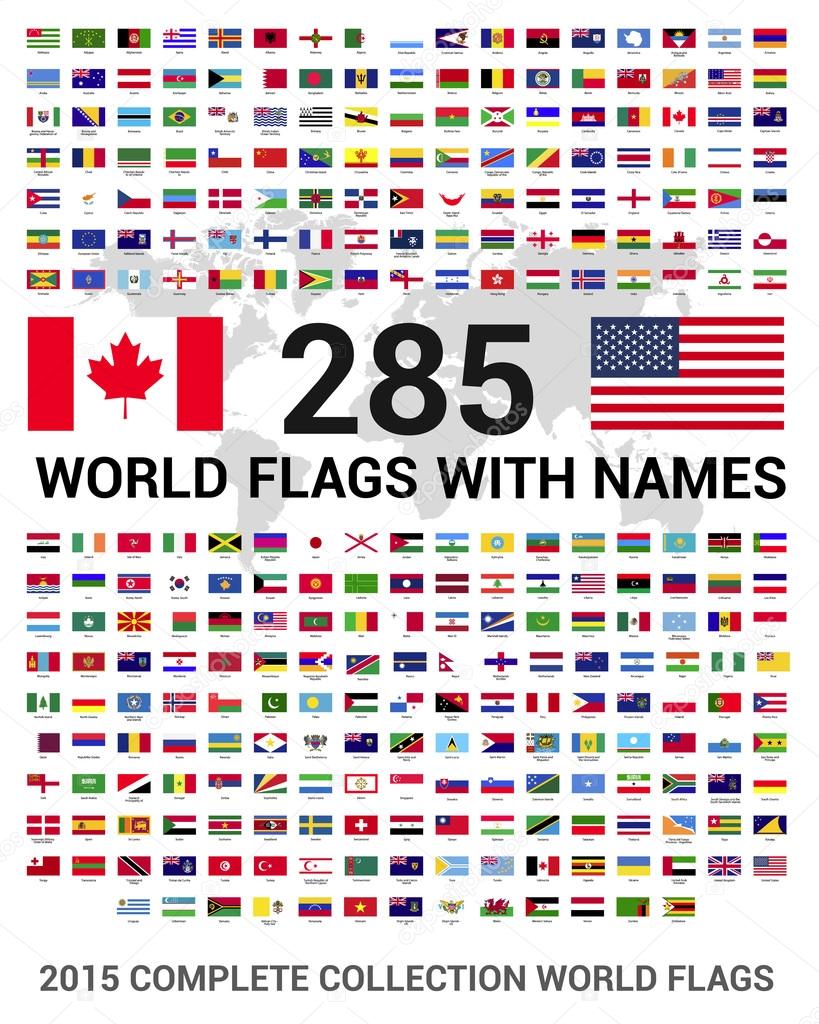 set of 285 world Flags of sovereign states