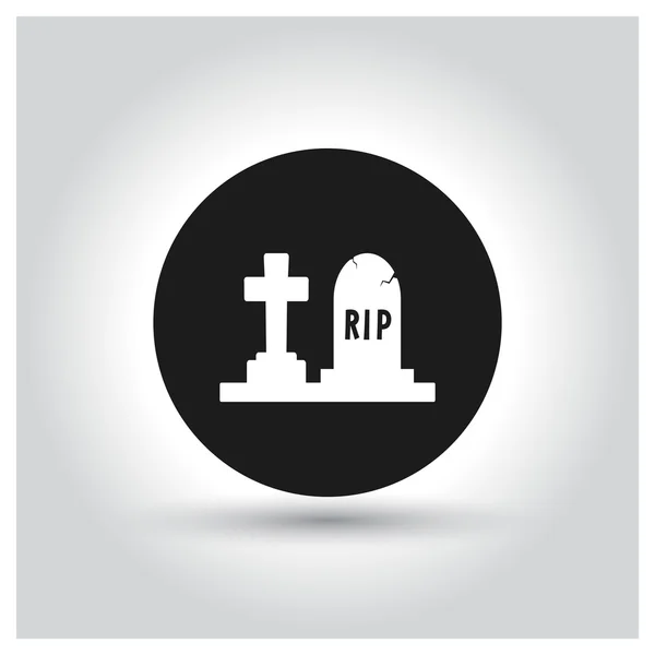 Halloween elemento pictograma sepultura —  Vetores de Stock
